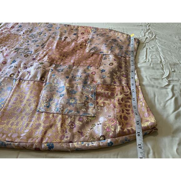 Sophie‎ Chang Sateen Pink Patchwork Lined Skirt Boho Country Women Sz M - Picture 10 of 11